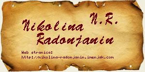 Nikolina Radonjanin vizit kartica